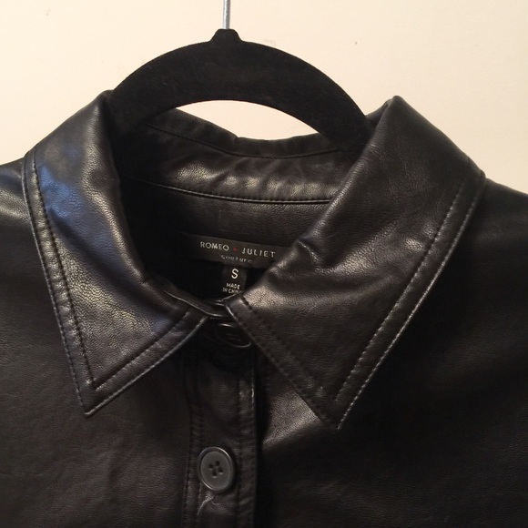 Romeo + Juliet Couture faux leather shirt jacket - Picture 2 of 2